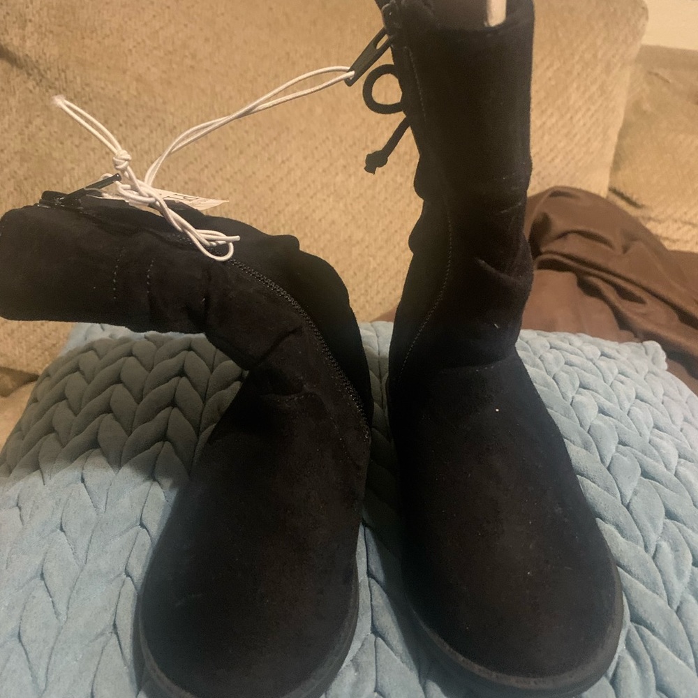 The Children’s Place tall black suede boots. Size 8